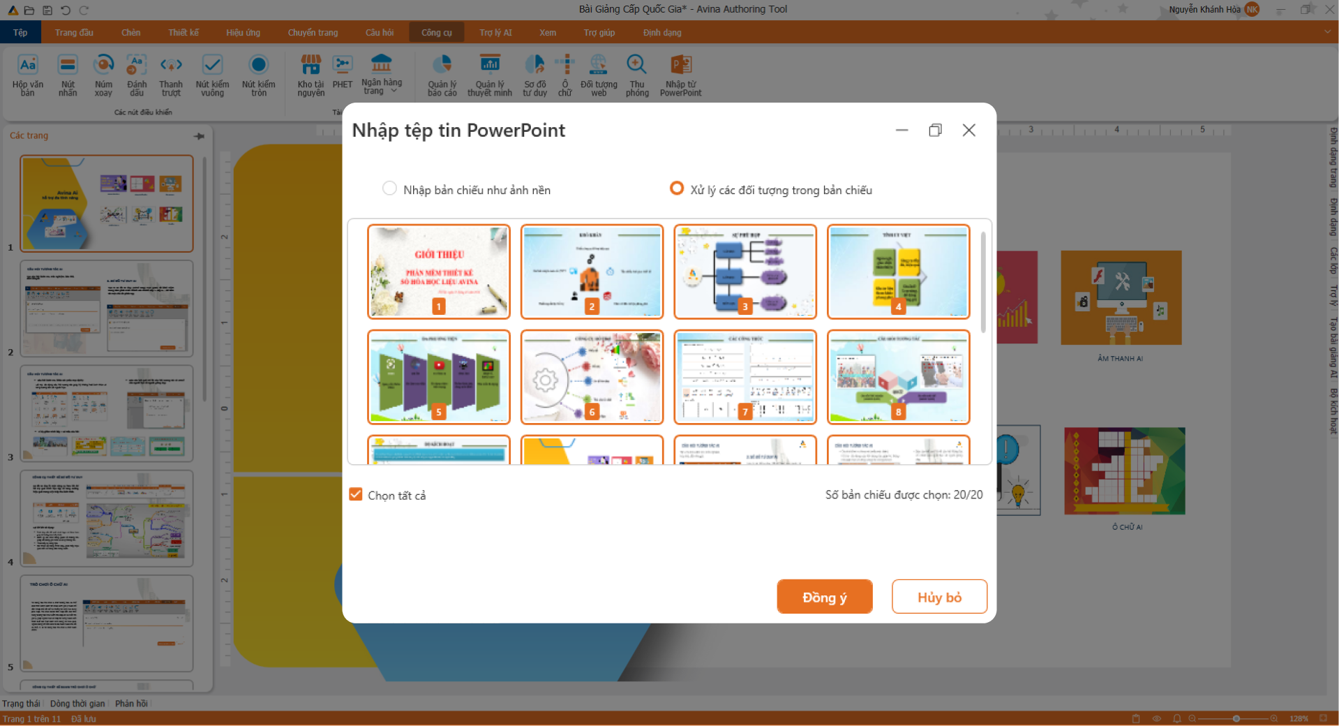 người dùng có thể chuyển đổi dễ dàng từ file PowerPoint hay tài liệu Office sang định dạng E-Learning và ngược lại, đồng thời đóng gói bài giảng theo đúng chuẩn quốc tế